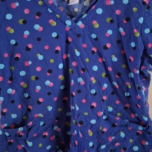 Colorful Polka Dot Scrub Top 0013
